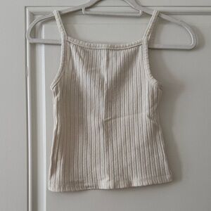 DONNI. Beige Ribbed Tank Top